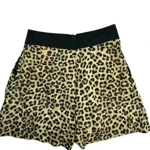 Zara Women's Leopard Print High-Rise‎ Culottes Shorts Size XS Brown and Black